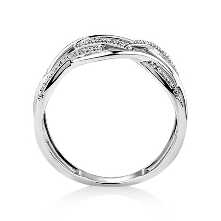 Crossover Ring with Diamonds in 10ct White Gold Crossover Ring with Diamonds in 10ct White Gold