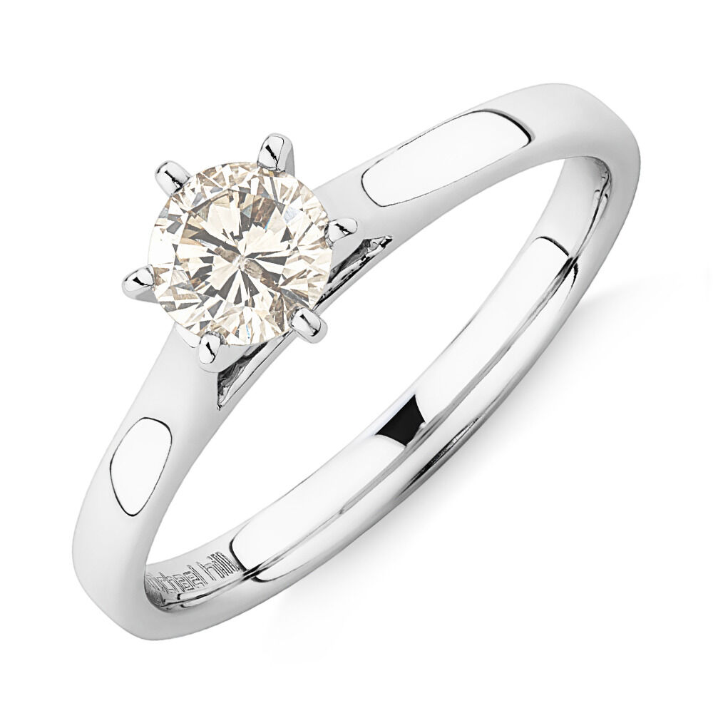 Solitaire Engagement Ring With a 1/2 Carat TW Diamond in 14ct White Gold