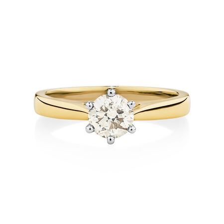 Solitaire Engagement Ring with a 0.70 Carat TW Diamond in 14kt Yellow/White Gold Solitaire Engagement Ring with a 0.70 Carat TW Diamond in 14kt Yellow/White Gold
