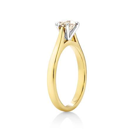 Solitaire Engagement Ring with 0.90 Carat Diamond in 14kt Yellow & White Gold Solitaire Engagement Ring with 0.90 Carat Diamond in 14kt Yellow & White Gold