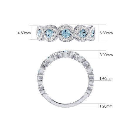 Bubble Ring with 0.46 Carat TW of Diamonds & Natural Aquamarine in 14ct White Gold Bubble Ring with 0.46 Carat TW of Diamonds & Natural Aquamarine in 14ct White Gold