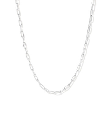 46cm (18.1”) 5.5mm-6mm Width Paperclip Chain in Sterling Silver 46cm (18.1”) 5.5mm-6mm Width Paperclip Chain in Sterling Silver