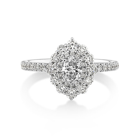 Sir Michael Hill Designer Oval Engagement Ring with 0.92 Carat TW Diamonds in 18ct White Gold Sir Michael Hill Designer Oval Engagement Ring with 0.92 Carat TW Diamonds in 18ct White Gold