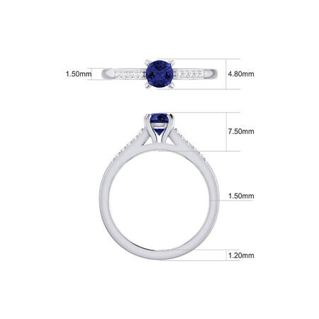Evermore Bridal Set with Tanzanite & 0.20 Carat TW of Diamonds in 10kt White Gold Evermore Bridal Set with Tanzanite & 0.20 Carat TW of Diamonds in 10kt White Gold
