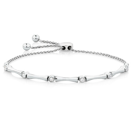 Adjustable Bracelet with 0.15 Carat TW of Diamonds in Sterling Silver Adjustable Bracelet with 0.15 Carat TW of Diamonds in Sterling Silver