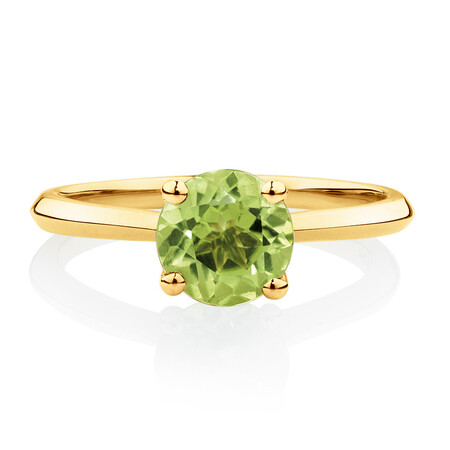 Ring with Peridot in 10kt Yellow Gold Ring with Peridot in 10kt Yellow Gold