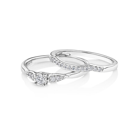 Bridal Set With 0.22 Carat TW of Diamonds In 10kt White Gold Bridal Set With 0.22 Carat TW of Diamonds In 10kt White Gold