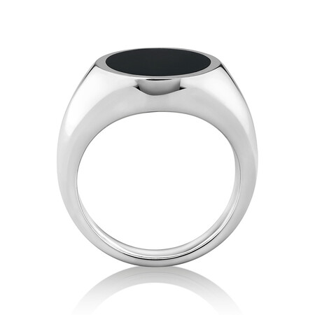 Oval Signet Ring with Onyx in Sterling Silver Oval Signet Ring with Onyx in Sterling Silver