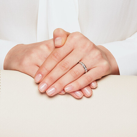Wedding Band with 1/2 Carat TW of Diamonds in 18kt White Gold Wedding Band with 1/2 Carat TW of Diamonds in 18kt White Gold