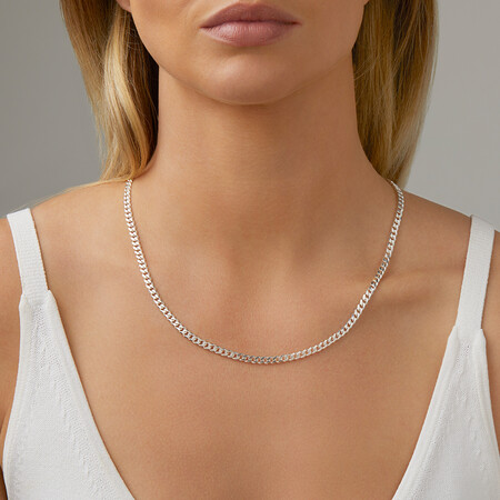 50cm (20") Curb Chain in Sterling Silver 50cm (20") Curb Chain in Sterling Silver