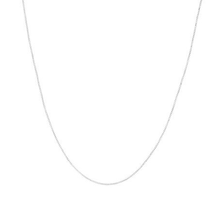 45cm (18") 1mm Width Box Chain in Sterling Silver 45cm (18") 1mm Width Box Chain in Sterling Silver