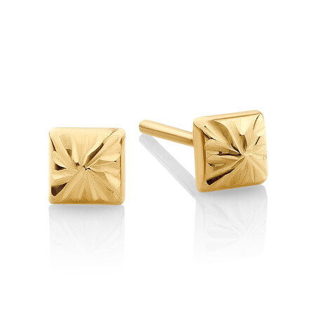 Pyramid Stud Earrings in 10ct Yellow Gold Pyramid Stud Earrings in 10ct Yellow Gold