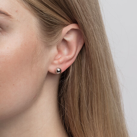 7mm Patterned Stud Earrings in 10kt White Gold 7mm Patterned Stud Earrings in 10kt White Gold