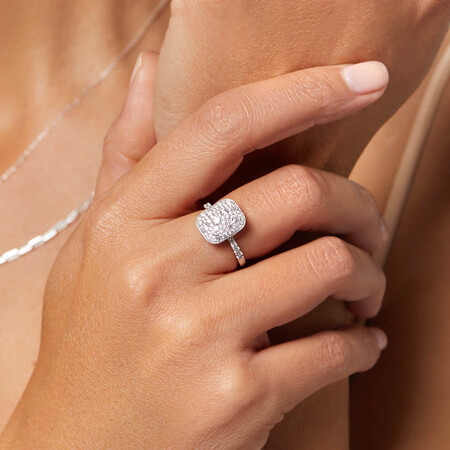 Pave Ring with 1 Carat TW of Diamonds in 14kt White Gold Pave Ring with 1 Carat TW of Diamonds in 14kt White Gold