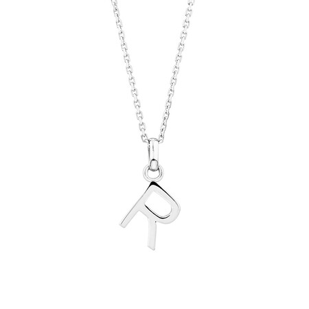 "R" Initial Pendant in Sterling Silver "R" Initial Pendant in Sterling Silver