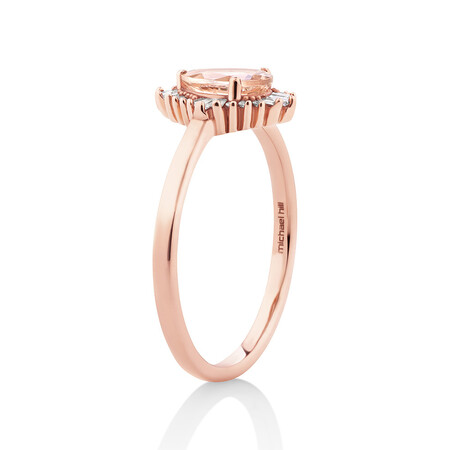 Ring with Morganite & Diamonds in 10kt Rose Gold Ring with Morganite & Diamonds in 10kt Rose Gold