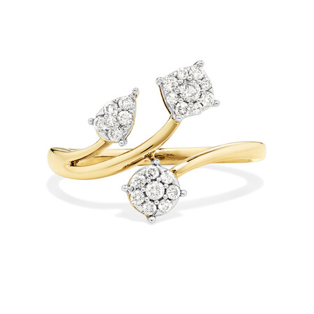 Fancy Cluster Ring with 0.25 Carat TW of Diamonds in 10kt Yellow Gold Fancy Cluster Ring with 0.25 Carat TW of Diamonds in 10kt Yellow Gold
