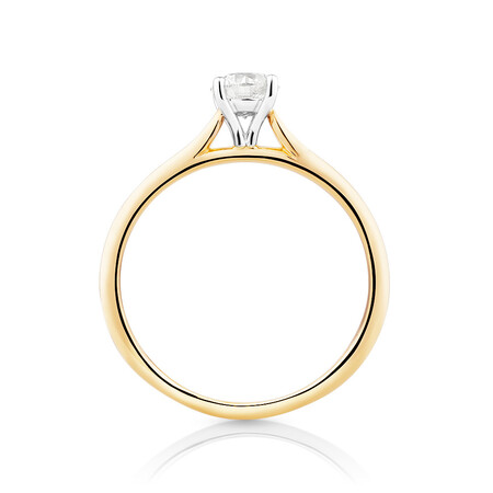 Evermore Certified Solitaire Engagement Ring with 0.50 Carat TW Diamond in 14ct Yellow & White Gold Evermore Certified Solitaire Engagement Ring with 0.50 Carat TW Diamond in 14ct Yellow & White Gold