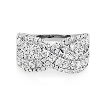 Crossover Ring With 1.25 Carat TW of Diamonds In 10ct White Gold Crossover Ring With 1.25 Carat TW of Diamonds In 10ct White Gold