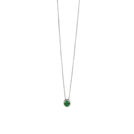 Pendant with Emerald Cubic Zirconia in Sterling Silver Pendant with Emerald Cubic Zirconia in Sterling Silver