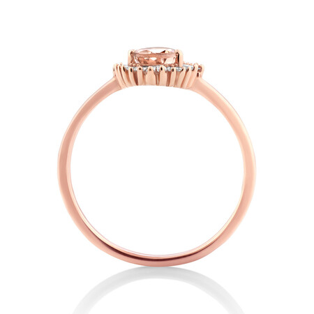 Ring with Morganite & Diamonds in 10kt Rose Gold Ring with Morganite & Diamonds in 10kt Rose Gold