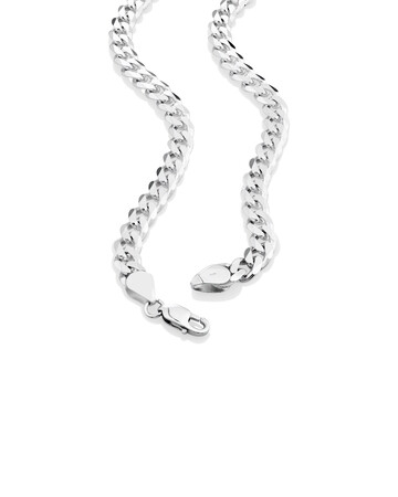 60cm (24") 7mm-7.5mm Width Curb Chain in Sterling Silver 60cm (24") 7mm-7.5mm Width Curb Chain in Sterling Silver