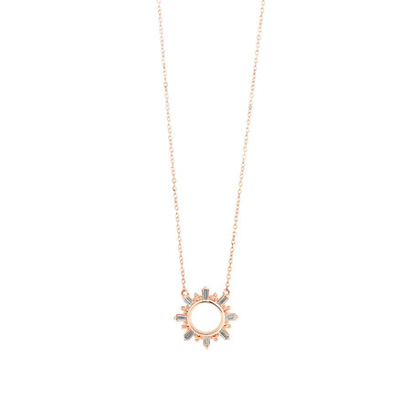 Circle Necklace With 0.12 Carat TW Diamonds In 10ct Rose Gold Circle Necklace With 0.12 Carat TW Diamonds In 10ct Rose Gold