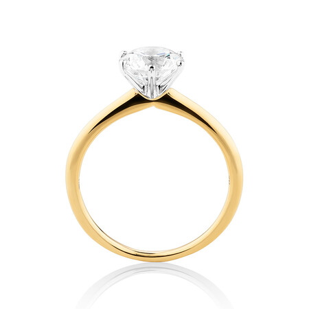 Michael Hill Solitaire Engagement Ring with a 1.50 Carat TW Diamond with the De Beers Code of Origin in 18kt Yellow & White Gold Michael Hill Solitaire Engagement Ring with a 1.50 Carat TW Diamond with the De Beers Code of Origin in 18kt Yellow & White Gold