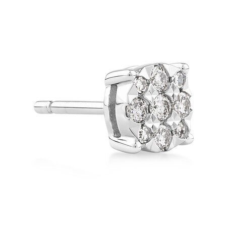 Single Solitaire Stud Earring with 0.12 Carat TW of Diamonds In 10kt White Gold Single Solitaire Stud Earring with 0.12 Carat TW of Diamonds In 10kt White Gold