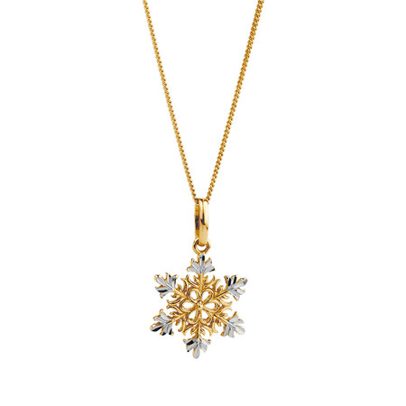 Snowflake Pendant in 10ct Yellow & White Gold Snowflake Pendant in 10ct Yellow & White Gold