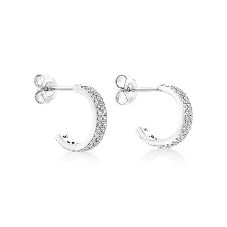Half Hoops with Cubic Zirconia in Sterling Silver Half Hoops with Cubic Zirconia in Sterling Silver