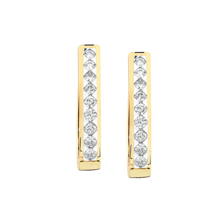 Huggie Earrings with 1/2 Carat TW of Diamonds in 10ct Yellow Gold Huggie Earrings with 1/2 Carat TW of Diamonds in 10ct Yellow Gold