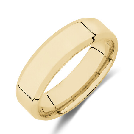 Flat Bevelled Wedding Band in 10ct Yellow Gold Flat Bevelled Wedding Band in 10ct Yellow Gold