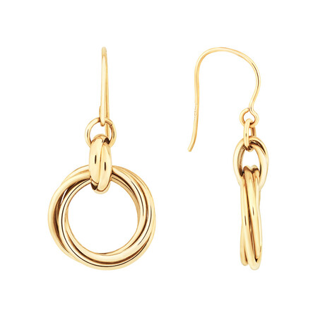 Circle Drop Earrings in 10kt Yellow Gold Circle Drop Earrings in 10kt Yellow Gold