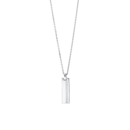 Cable Necklace with Cubic Zirconias in Sterling Silver Cable Necklace with Cubic Zirconias in Sterling Silver