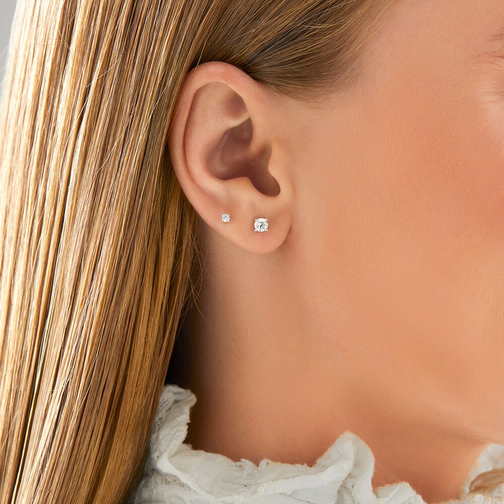 Stud Earrings with 0.50 Carat TW of Diamonds in 14ct White Gold