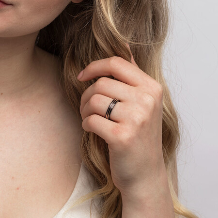 Ring in Black Titanium & 10ct Rose Gold Ring in Black Titanium & 10ct Rose Gold