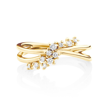 Scatter Ring with 0.15 Carat TW of Diamonds in 10ct Yellow Gold Scatter Ring with 0.15 Carat TW of Diamonds in 10ct Yellow Gold