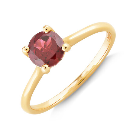 Ring with Rhodolite Garnet in 10kt Yellow Gold Ring with Rhodolite Garnet in 10kt Yellow Gold
