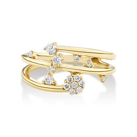 Scatter Ring with 0.25 Carat TW of Diamonds in 10ct Yellow Gold Scatter Ring with 0.25 Carat TW of Diamonds in 10ct Yellow Gold