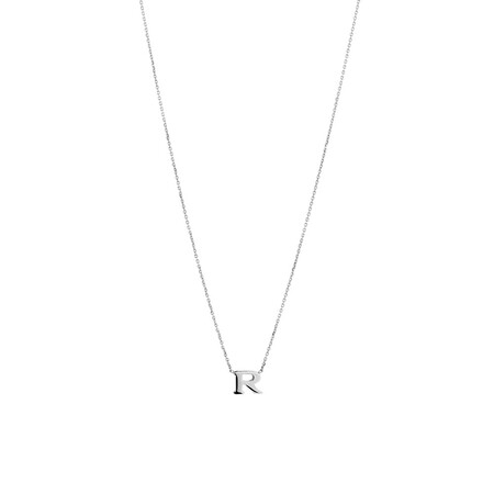 'R' Initial Necklace in Sterling Silver 'R' Initial Necklace in Sterling Silver