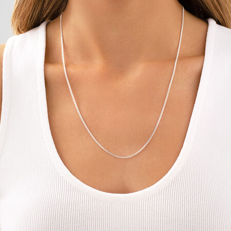 55cm (22") Curb Chain in Sterling Silver 55cm (22") Curb Chain in Sterling Silver