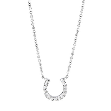 Horseshoe Pendant with Cubic Zirconia in Sterling Silver Horseshoe Pendant with Cubic Zirconia in Sterling Silver