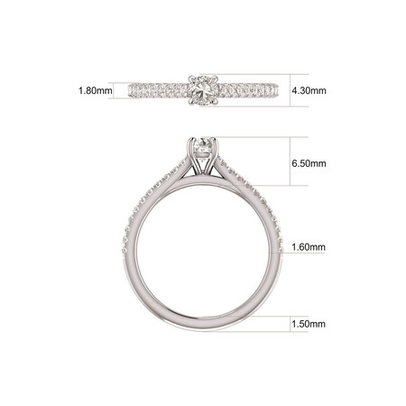 Engagement Ring with 1/2 Carat TW of Diamonds in 14ct White Gold Engagement Ring with 1/2 Carat TW of Diamonds in 14ct White Gold