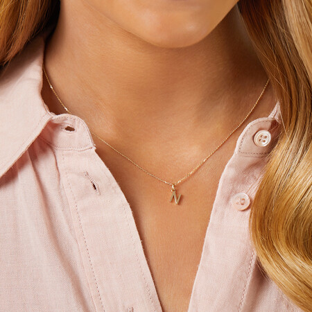 N Initial Pendant in 10kt Yellow Gold N Initial Pendant in 10kt Yellow Gold
