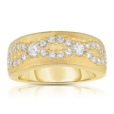 Fancy Ring with 0.95 Carat TW of Diamonds in 14ct Yellow Gold Fancy Ring with 0.95 Carat TW of Diamonds in 14ct Yellow Gold