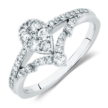 Engagement Ring With 0.45 Carat TW of Diamonds In 10ct White Gold Engagement Ring With 0.45 Carat TW of Diamonds In 10ct White Gold