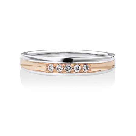 Ring with Diamonds in 10kt White & Rose Gold Ring with Diamonds in 10kt White & Rose Gold
