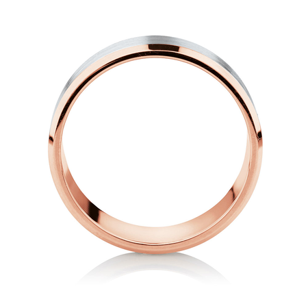 Men's Wedding Band in 10kt Rose & White Gold Men's Wedding Band in 10kt Rose & White Gold