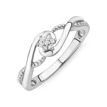 Promise Ring with Diamonds in Sterling Silver Promise Ring with Diamonds in Sterling Silver